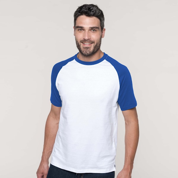 Kariban Herr Kortärmad Baseball T-Shirt L Vit/Royal White/Royal L