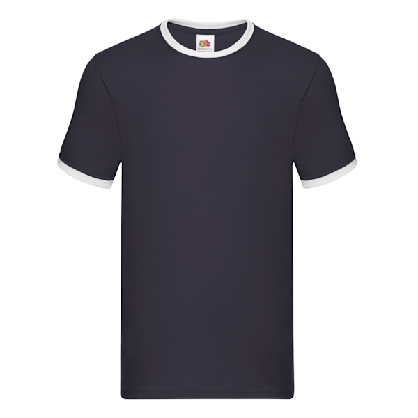 Fruit of the Loom Herr Ringer Kontrast T-shirt L Marinblå/Vit Navy/White L