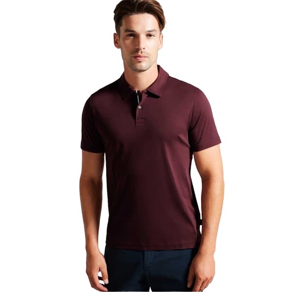 Ted Baker Herr Zeiter Bomull Pikétröja S Vinröd Maroon S