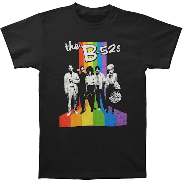 The B-52´s Unisex Vuxen Regnbågsrandig Bomull T-shirt L Svart Black L