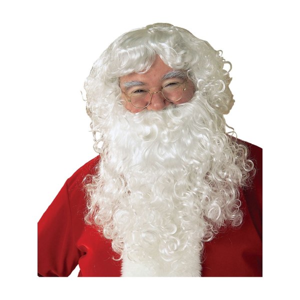 Bristol Novelty Mens Classic Santa Claus Skägg & Peruk Set One Si White One Size