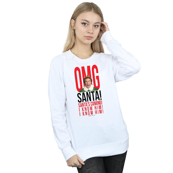 Elf Dam/Damer OMG Santa I Know Him Sweatshirt M Vit White M