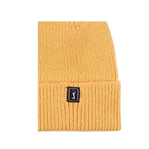 PGA Tour Golf Mens Recycled Polyester Beanie One Size Amber Yel Amber Yellow One Size
