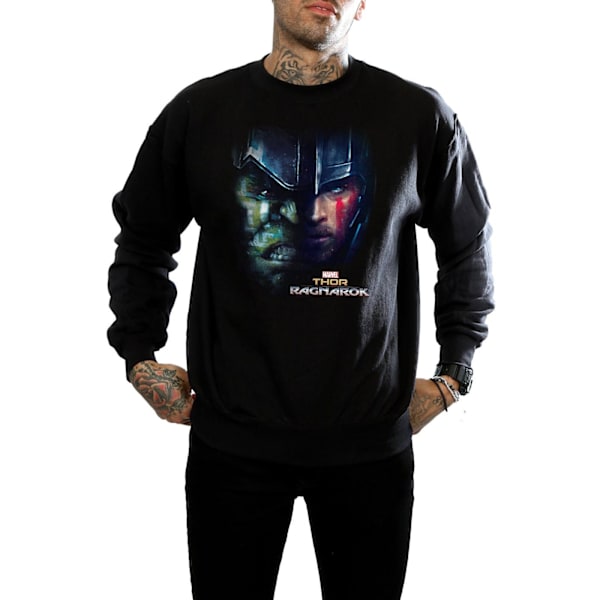 Marvel Herr Thor Ragnarok Hulk Split Face Sweatshirt M Svart Black M