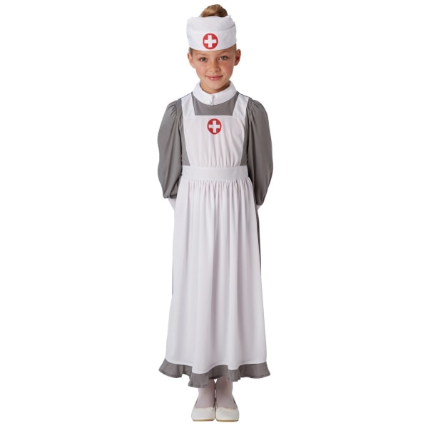 Bristol Novelty Girls WW1 Nurse Costume 9-10 år Grå/Vit Grey/White 9-10 Years