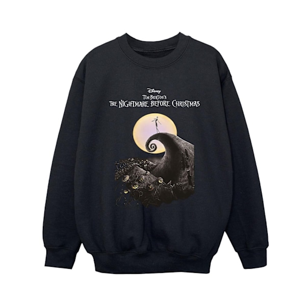 The Nightmare Before Christmas Boys Moon Poster Sweatshirt 9-11 Black 9-11 Years