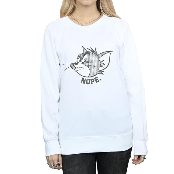 Tom and Jerry Dam/Dam Nope Face Sweatshirt L Vit White L