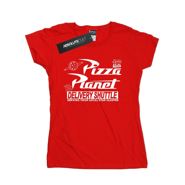 Disney T-shirt i bomull för kvinnor/damer Toy Story Pizza Planet Logotyp Red M