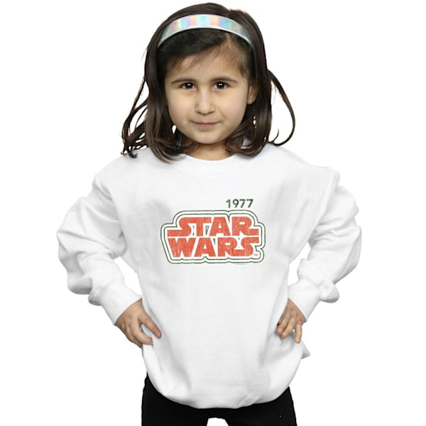 Star Wars Retro Outline Sweatshirt för flickor 5-6 år Vit White 5-6 Years