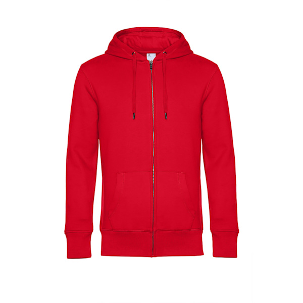 B&C Herr King Dragkedja Huvtröja 4XL Röd Red 4XL