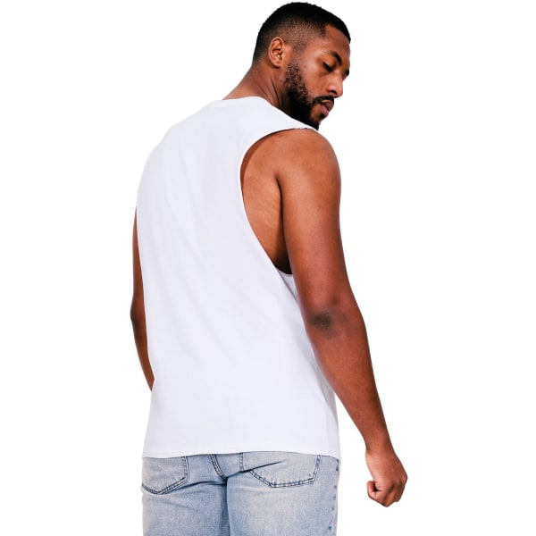 Casual Classics Mens Core Ringspun Cotton Raw Edge Tall Tank To White S