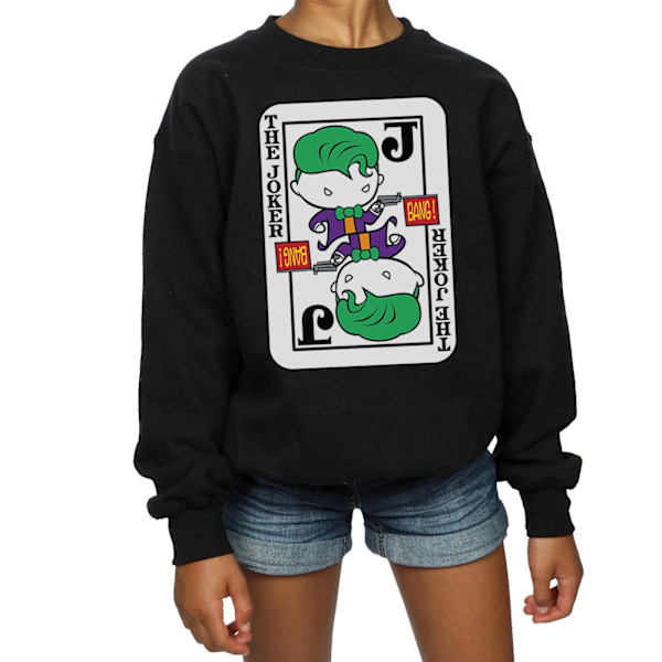 DC Comics Girls Chibi Joker Playing Card Sweatshirt 9-11 år Black 9-11 Years