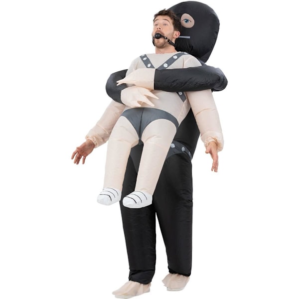 Smiffys Unisex Vuxen Gimp Kidnappning Uppblåsbar Kostym One Size Bl Black/White/Grey One Size