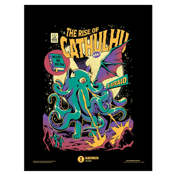 Ilustrata Rise Of The Cathulhu Inramad Poster 40cm x 30cm Svart/ Black/Green/Yellow 40cm x 30cm