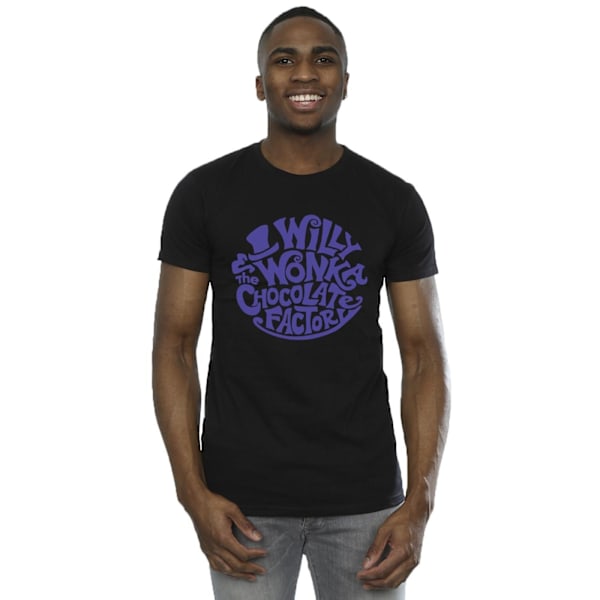 Willy Wonka & The Chocolate Factory Herr T-shirt med tryckt logotyp M B Black M