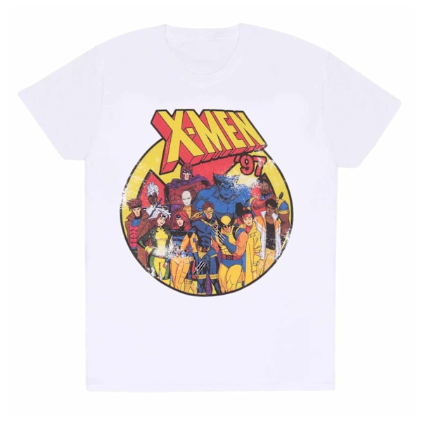 X-Men Unisex Vuxen ´97 Team Distressed T-Shirt M Vit White M