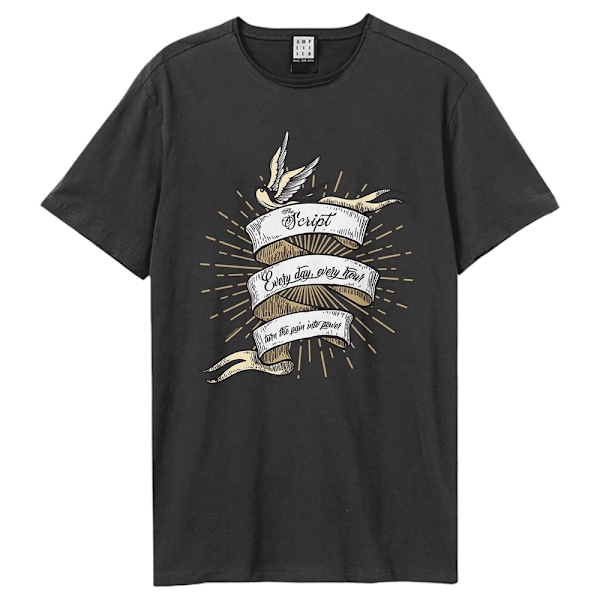 Amplified Unisex Vuxen Tattoo The Script T-Shirt M Charcoal Charcoal M