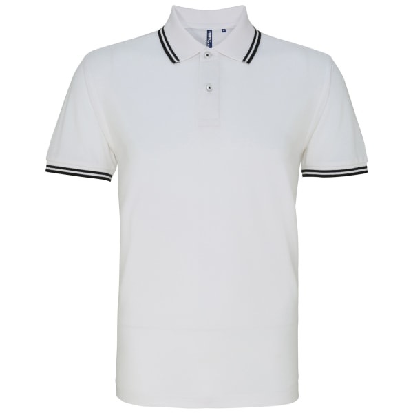 Asquith & Fox Herr Classic Fit Tipped Polo Shirt M Vit/ Svart White/ Black M