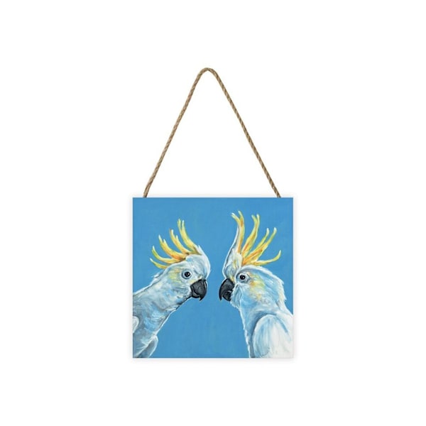 Louise Brown Trä Kakadua Plakett En Storlek Blå/Vit/Gul Blue/White/Yellow One Size