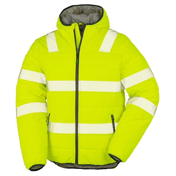 Result Äkta Återvunnen Herr Ripstop Säkerhets Vadderad Jacka 4XL F Fluorescent Yellow 4XL
