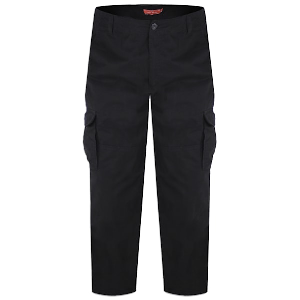 Duke Herr D555 Robert Peached Washed Cargo Trousers 52S Svart Black 52S