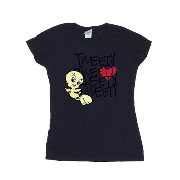 Looney Tunes Dam/Damer Tweety Love Heart Bomull T-shirt XL Navy Blue XL