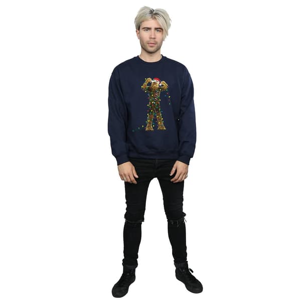 Star Wars Chewbacca Julbelysning Sweatshirt M Marinblå Navy Blue M