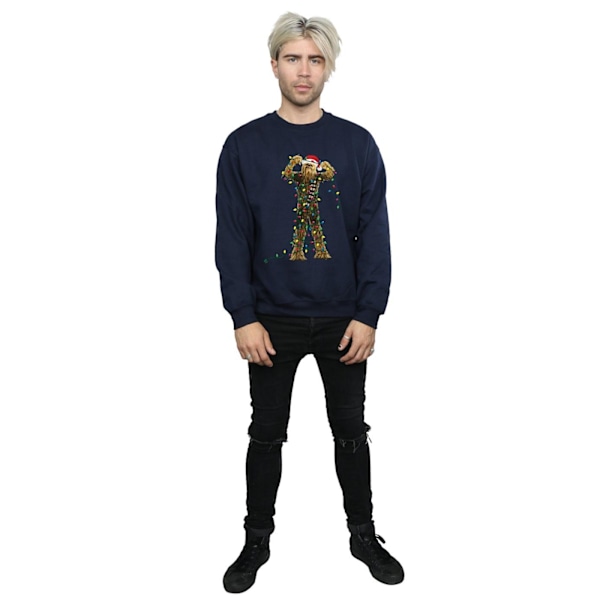Star Wars Chewbacca Julbelysning Sweatshirt XL Marinblå Navy Blue XL