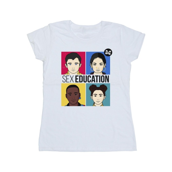 Netflix Sexualundervisning för kvinnor/damer Teen Illustrated Cotton T-S White S