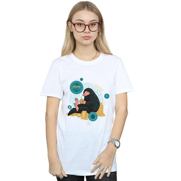 Fantastiska vidunder Kvinnor/Damer Sittande Niffler Bomull Boyfriend White S