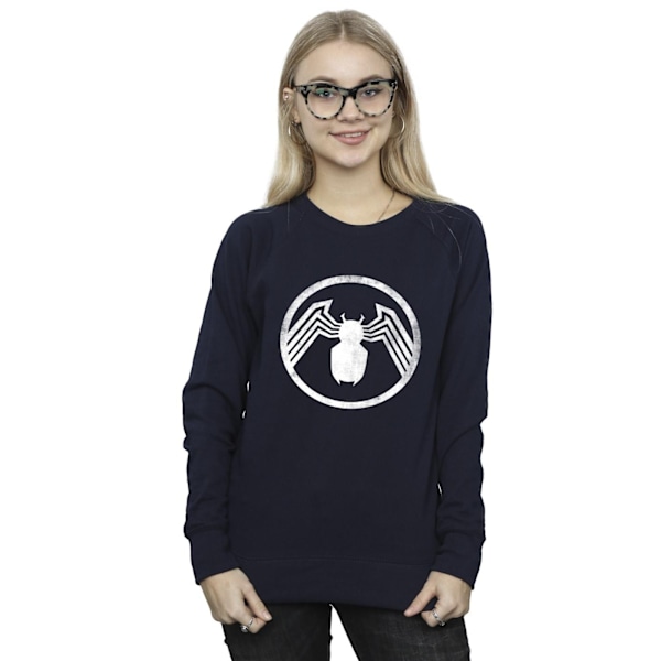 Marvel Dam/Kvinnor Venom Logo Emblem Sweatshirt S Marinblå Navy Blue S