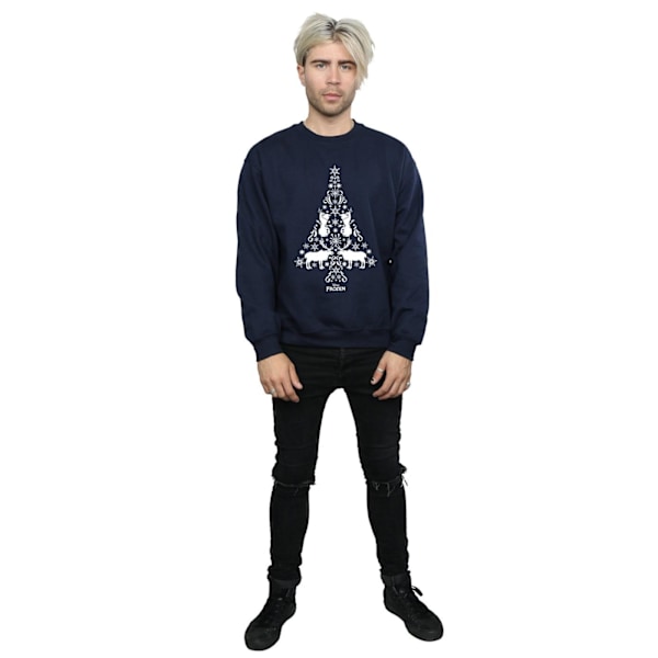 Disney Herr Frozen Julgran Sweatshirt L Marinblå Navy Blue L