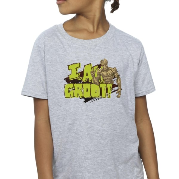 Guardians Of The Galaxy Girls I Am Groot Cotton T-shirt 3-4 Ja Sports Grey 3-4 Years