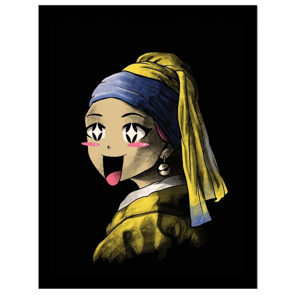 Vincent Trinidad Kawaii Med Pärlörhänge Inramad Poster 40cm Multicoloured 40cm x 30cm