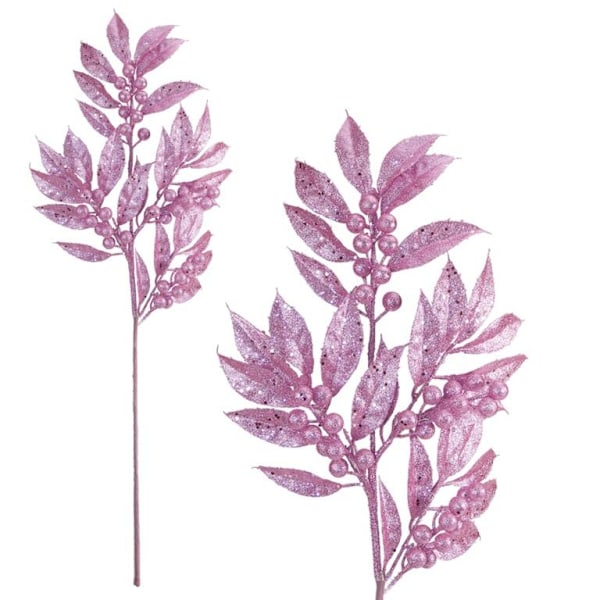 Davies Products Glitter Laurel & Berry Juldekoration En Pink One Size