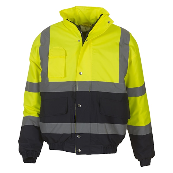 Yoko Unisex Vuxen Tvåfärgad Hög Synlighet Bomberjacka XL Gul/Marin Yellow/Navy XL