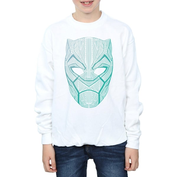 Marvel Boys Black Panther Tribal Mask Sweatshirt 5-6 år Vit White 5-6 Years