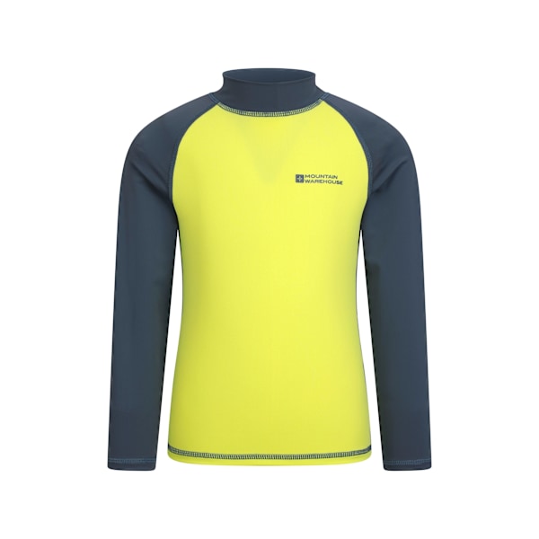 Mountain Warehouse Barnkläder/Barn Långärmad Rashguard 9-10 År Ljusgrå/Gul Light Grey/Yellow 9-10 Years