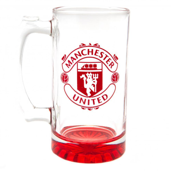 Manchester United FC Crest Glass Tankard One Size Röd Red One Size