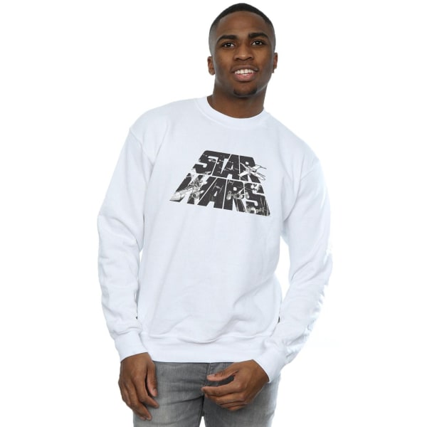 Star Wars Herr Logo Space Sketch Sweatshirt S Vit White S