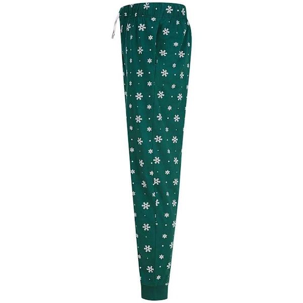 SF Unisex Vuxen Snöflinga Cuffed Lounge Byxor M Flaskgön/Vit Bottle Green/White M