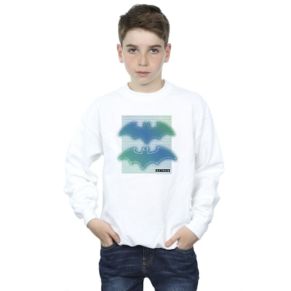 DC Comics Boys Batman Grid Gradient Sweatshirt 12-13 år Vit White 12-13 Years