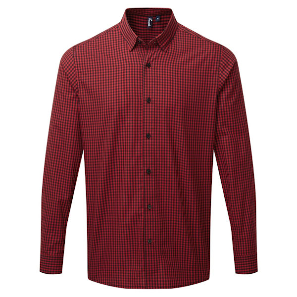Premier Herr Maxton Check Långärmad Skjorta M Svart/Röd Black/Red M