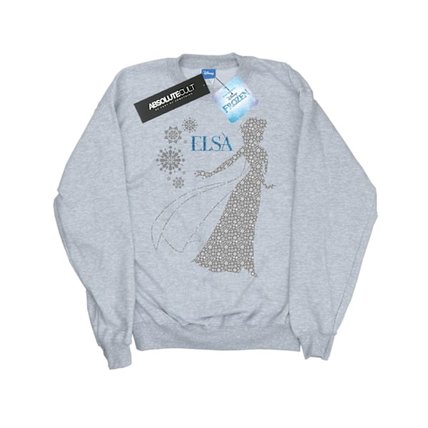 Disney Girls Frozen Elsa Jul Silhouette Sweatshirt 5-6 År Sports Grey 5-6 Years