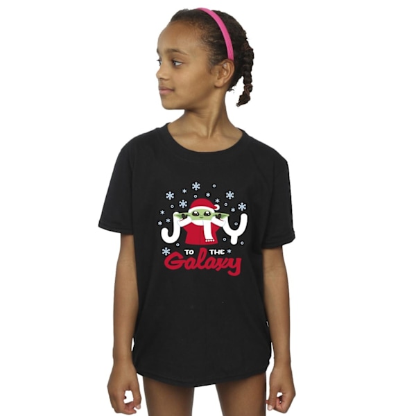 Star Wars Girls The Mandalorian Joy To The Galaxy Bomull T-Shir Black 3-4 Years