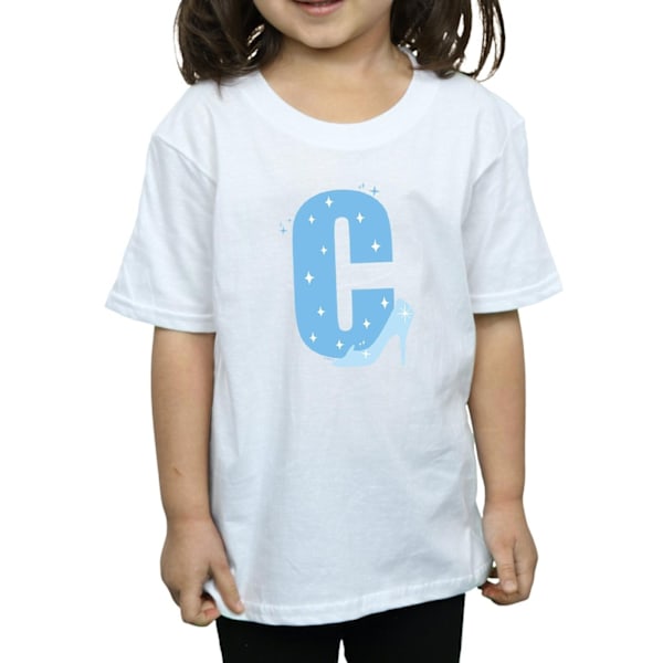 Disney Girls Alphabet C Is For Cinderella Bomull T-Shirt 5-6 År White 5-6 Years