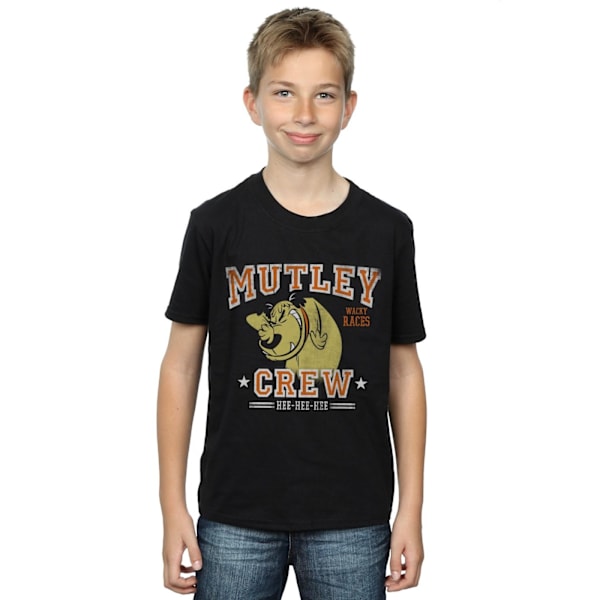 Wacky Races Boys Mutley Crew T-Shirt 7-8 år Svart Black 7-8 Years