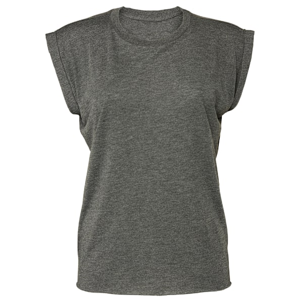 Bella + Canvas Dam/Damer Flowy Rullad Manschett Muskel T-shirt X Dark Grey Heather XL