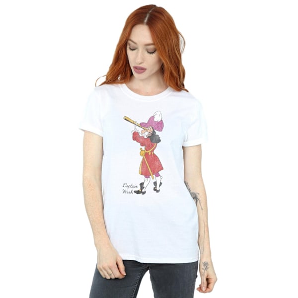 Peter Pan Dam/Damer Klassisk Captain Hook Bomull Boyfriend T White XXL