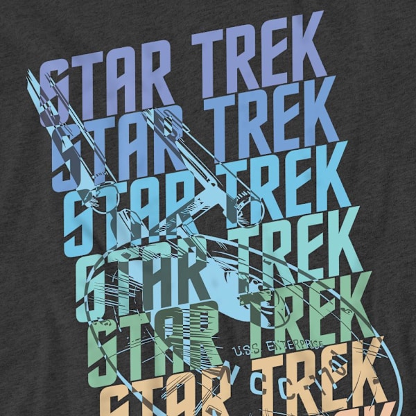 Star Trek Unisex Vuxen Enterprise Multi Logo T-Shirt M Gråmelerad Charcoal M
